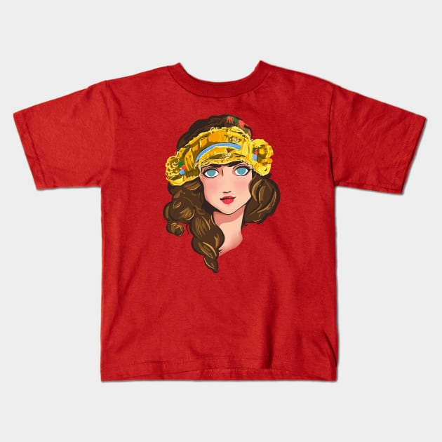 Portrait -of Betty Kids T-Shirt by Mimie20